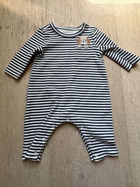 Angel Dear Navy and White Striped One-Piece